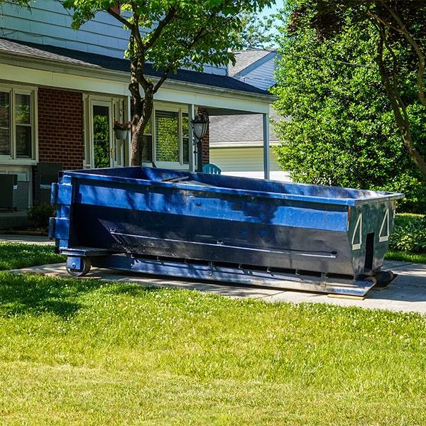 residential dumpsters can be placed on a driveway or yard, but safety measures must be taken to avoid damage to the property